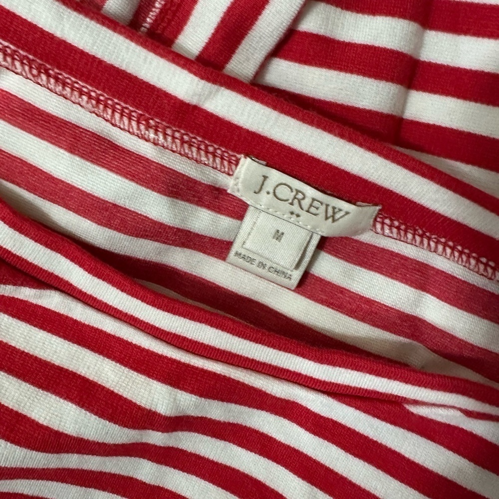 J Crew Womens Red & White Tunic Mini Dress Stretch 3/4 Sleeve Style 7659 - Picture 5 of 8